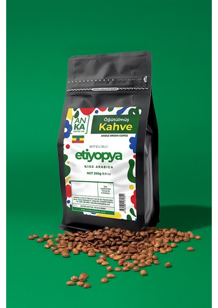 Etiyopya Filtre Kahve Öğütülmüş 250 G %100 Arabica Çekirdekleri Çiçeksi ve Meyvemsi Aromalı
