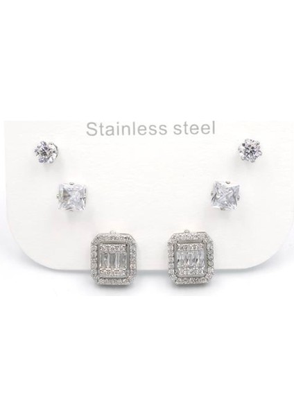 Çoklu Taşlı Küpe - Gümüş