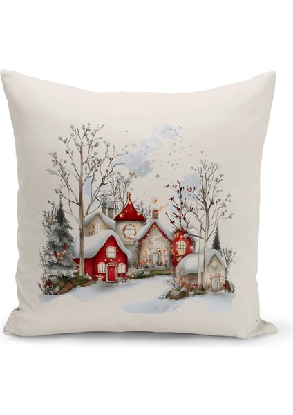 Yılbaşı Serisi Çift Tarafı Dijital Baskılı Kırlent Kılıfı (Christmas Noel Cushion Cover)