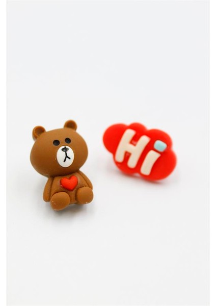 Ayıcık Hamur Küpe - Çok Renkli fiyatları