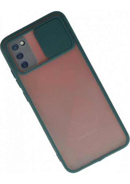 Ieg Samsung Galaxy A03S Kılıf Palm Buzlu Kamera Sürgülü Silikon - Yeşil fiyatları