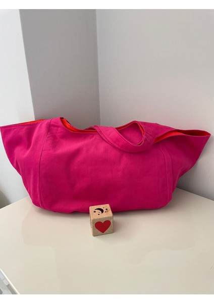 Pamuk Gabardin Fuşya Kumaş Heybe Çanta modelleri
