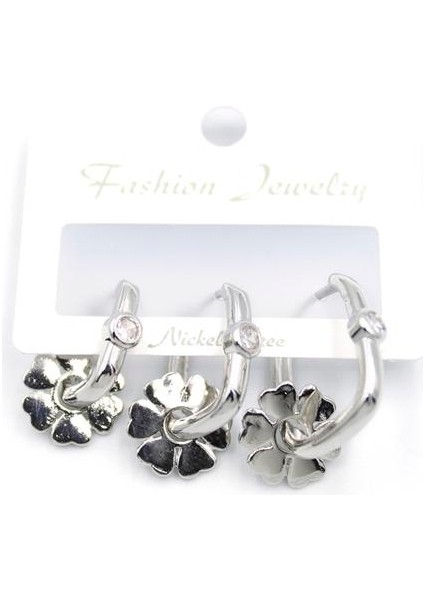 3'lü Çiçek Küpe - Gümüş fiyatları