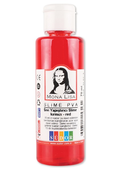 Monalisa Sıvı Yapıştırıcı Slime 70 ml Kırmızı (12 Adet)