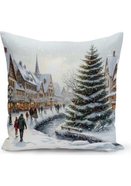 Yılbaşı Serisi Çift Tarafı Dijital Baskılı Kırlent Kılıfı (Christmas Noel Cushion Cover)