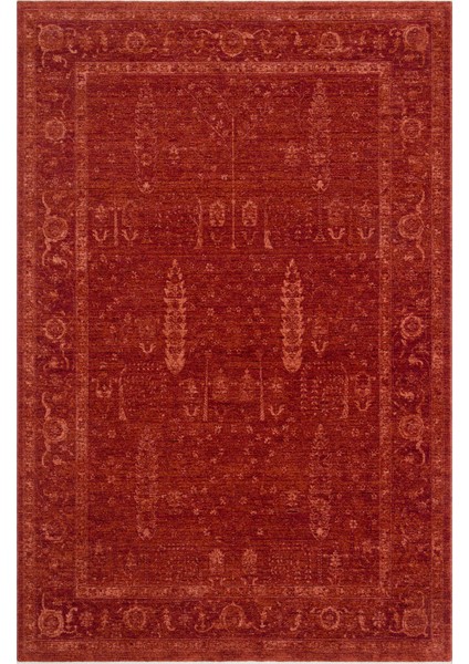 Harmoni 03 Red Vintage Eskitme Desenli Yumuşak Dokulu Şık Mutfak Koridor Salon Halısı