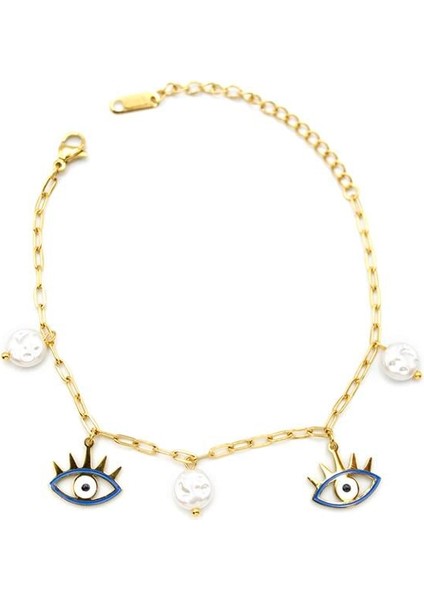 Inci Göz Bileklik - Altın