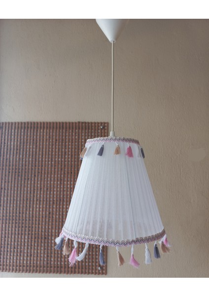 Beyaz Organze Avize M-0417 Yatak Odası Çocuk Odası Genç ve Bebek Odası Avize Aydınlatma Sarkıt