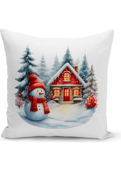 Yılbaşı Serisi Çift Tarafı Dijital Baskılı Kırlent Kılıfı (Christmas Noel Cushion Cover)