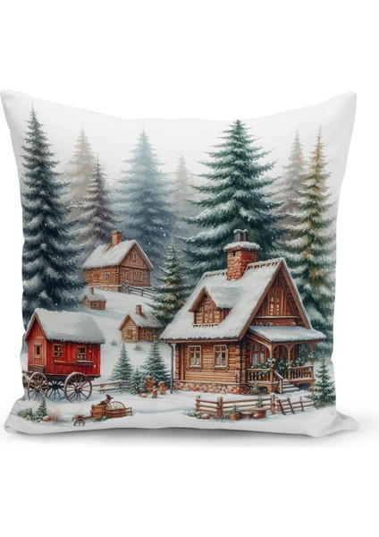 Yılbaşı Serisi Çift Tarafı Dijital Baskılı Kırlent Kılıfı (Christmas Noel Cushion Cover)
