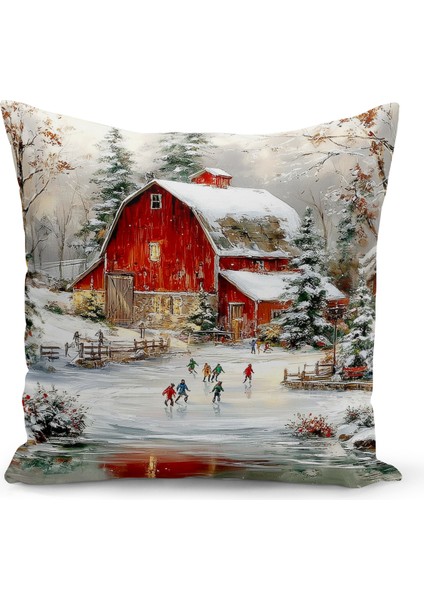 Yılbaşı Serisi Çift Tarafı Dijital Baskılı Kırlent Kılıfı (Christmas Noel Cushion Cover)