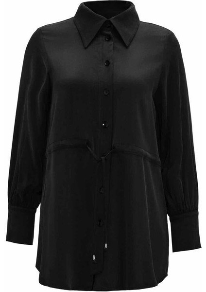 T26K-3001 Mıssdalıda Bağcıklı Cupro Gömlek