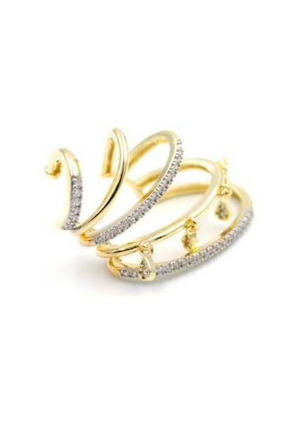 Çoklu Halka Kıkırdak Küpe - Altın