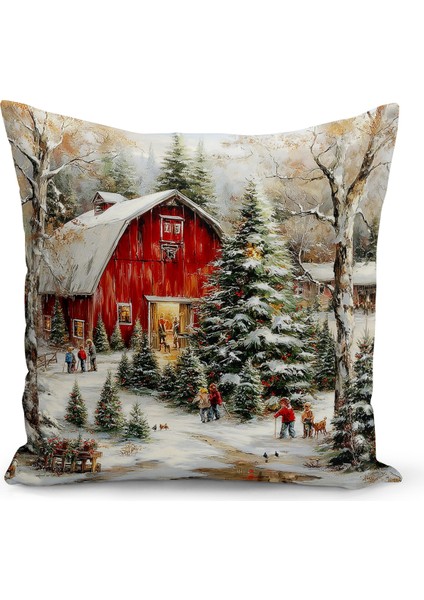 Yılbaşı Serisi Çift Tarafı Dijital Baskılı Kırlent Kılıfı (Christmas Noel Cushion Cover)