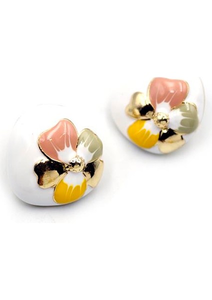 Mineli Çiçek Küpe - Çok Renkli fiyatları