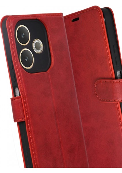 Oppo A5 Pro 4g Trend S Plus Kapaklı Kılıf - Kırmızı modelleri