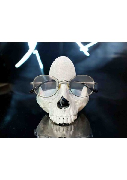 Kuru Kafa Gözlük Standı ve Anahtar Tepsisi | Gotik Dekor Masaüstü Organizer | 3D Baskı Iskelet Başlıklı Aksesuar fırsatları