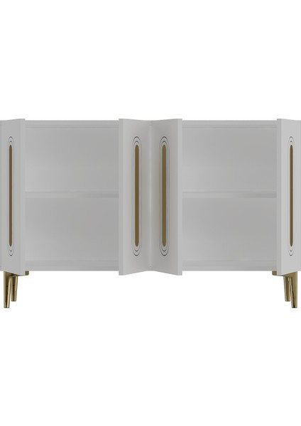KA1520BG- Rany Konsol, Tv Sehpası, Çok Amaçlı Dolap 150CM Beyaz-Altın modelleri