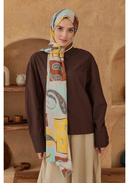 Ipeksi Şal Paisley Patchwork Desen - Modakaşmir