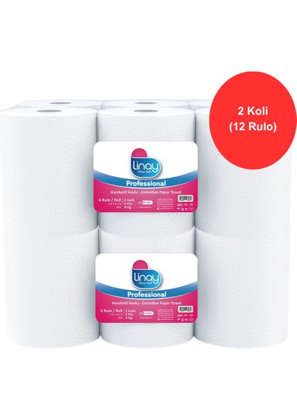Fotoselli Kağıt Havlu 6 Rulo x 2 Koli – Toplam 12 Rulo, 2 Katlı, 21 cm x 67 M, %100 Selüloz