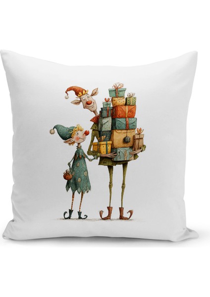Yılbaşı Serisi Çift Tarafı Dijital Baskılı Kırlent Kılıfı (Christmas Noel Cushion Cover)