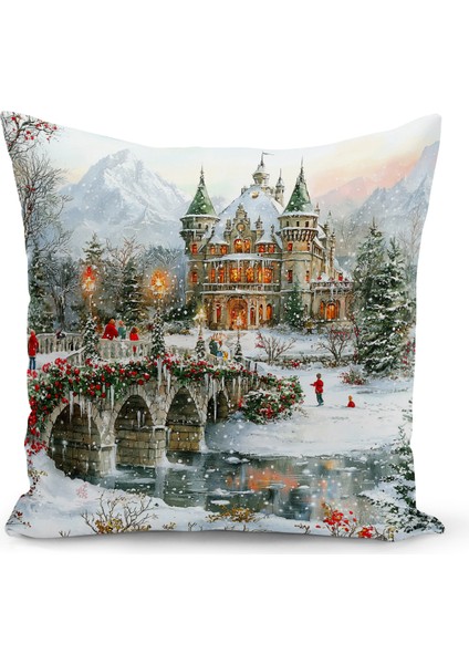 Yılbaşı Serisi Çift Tarafı Dijital Baskılı Kırlent Kılıfı (Christmas Noel Cushion Cover)