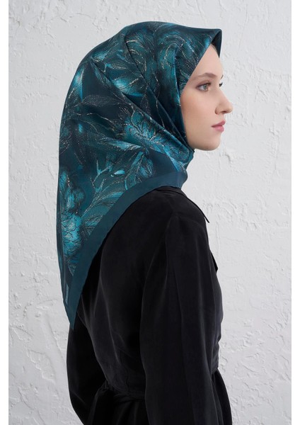 Çiçek Desenli Twill Ipek Eşarp -2025/2026 -9409D 04 modelleri