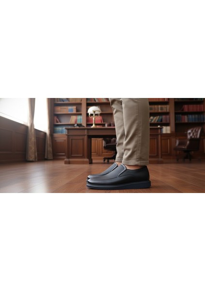 GR0432 Hakiki Deri Topuksuz Günlük Kullanım Hafif Eva Taban Casual Klasik Ayakkabı