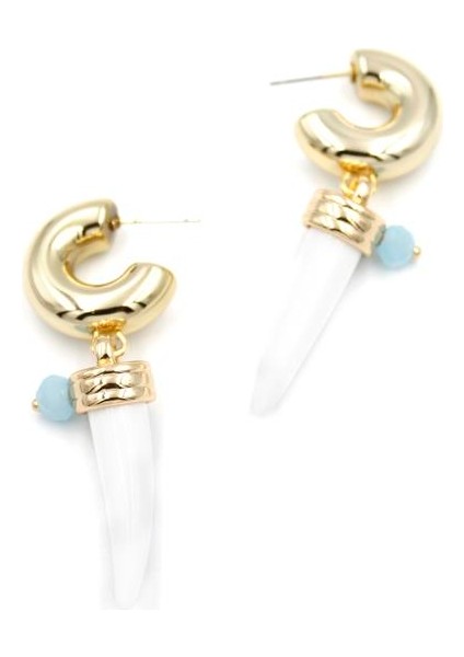 Fildişi Halka Küpe - Beyaz fiyatları