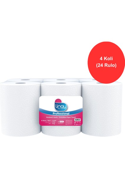 Fotoselli Kağıt Havlu 6 Rulo x 4 Koli – Toplam 24 Rulo, 2 Katlı, 21 cm x 67 M, %100 Selüloz