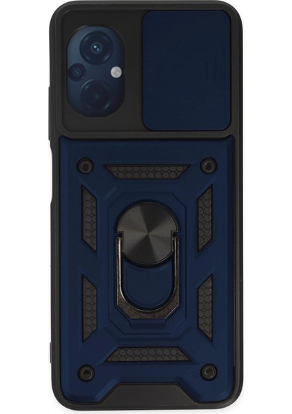 Ieg Xiaomi Poco M5 Kılıf Pars Lens Yüzüklü Silikon - Lacivert