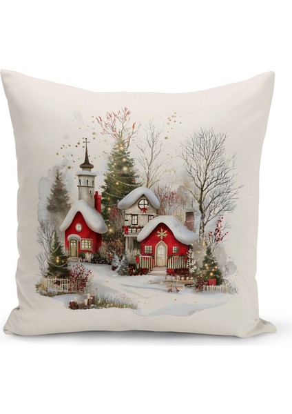 Yılbaşı Serisi Çift Tarafı Dijital Baskılı Kırlent Kılıfı (Christmas Noel Cushion Cover)