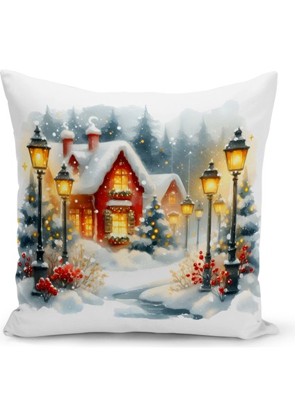 Yılbaşı Serisi Çift Tarafı Dijital Baskılı Kırlent Kılıfı (Christmas Noel Cushion Cover)