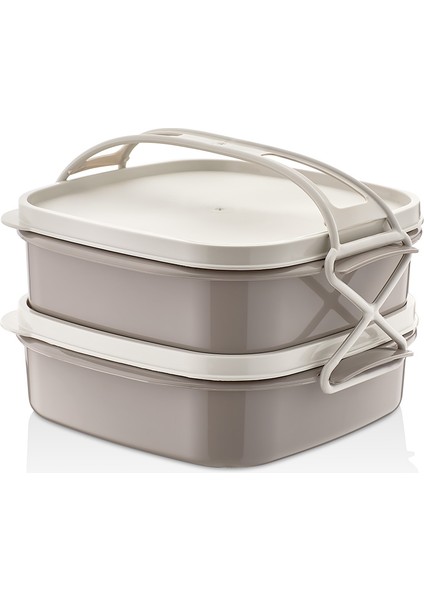 Beslenme Kutusu Sefer Tası Qlux 2 Katlı Beslenme Okul Iş Kamp Piknik Saklama Kabı L-00795