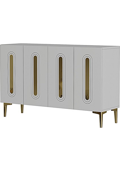 KA1520BG- Rany Konsol, Tv Sehpası, Çok Amaçlı Dolap 150CM Beyaz-Altın indirimleri