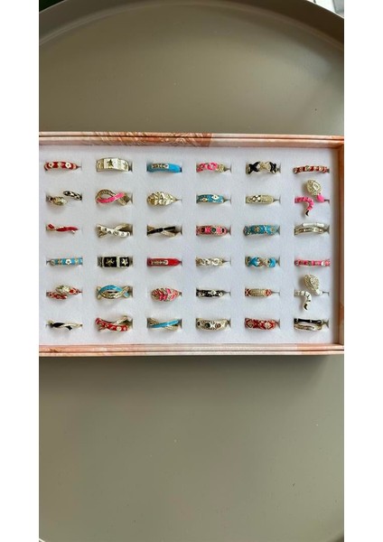 36'lı Renkli Yüzük - Çok Renkli