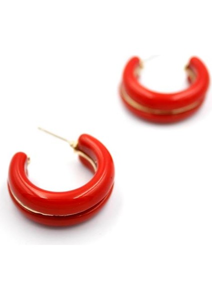 Halka Küpe - Kırmızı