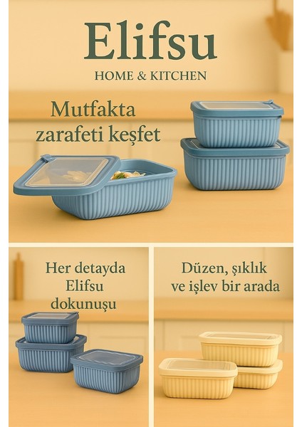 3 Parça Saklama Kabı Set ( 600-1100-1800 ml ) indirimleri