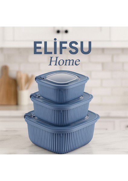 3 Parça Saklama Kabı Set ( 600-1100-1800 ml )