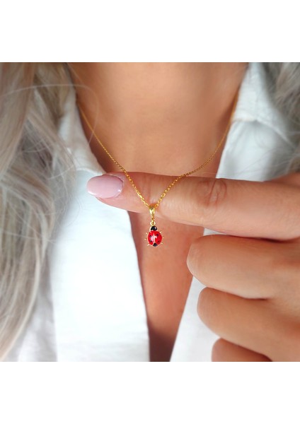 925 Ayar Gümüş Kırmızı Uğur Böceği Kolye modelleri