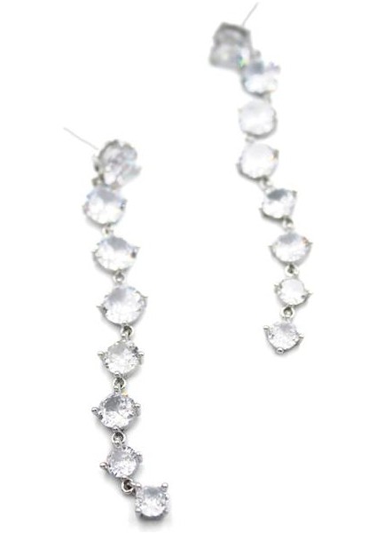 Zirkon Taşlı Küpe - Gümüş