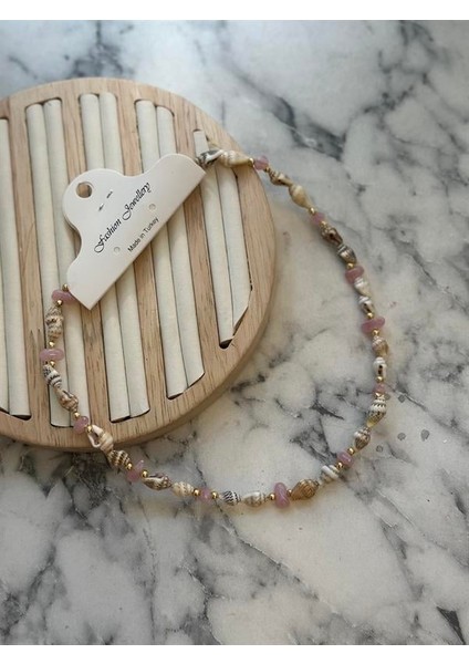 Deniz Kabuğu Kolye - Pembe