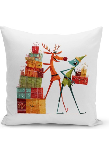 Yılbaşı Serisi Çift Tarafı Dijital Baskılı Kırlent Kılıfı (Christmas Noel Cushion Cover)