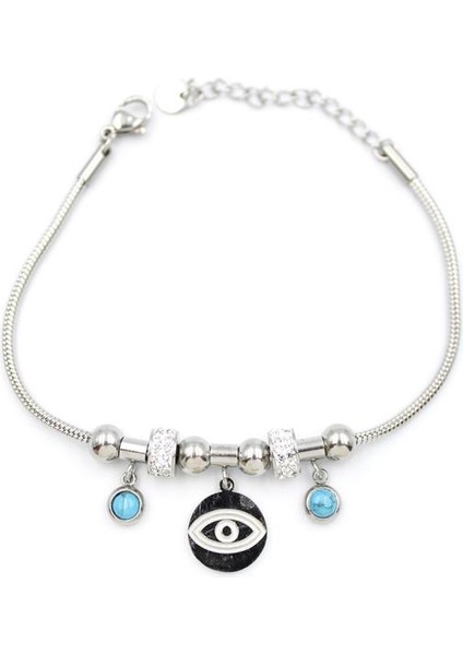 Göz Charm Bileklik - Gümüş