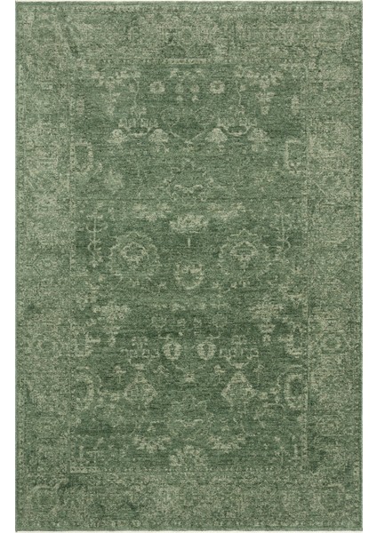 Harmoni 02 Green Vintage Eskitme Desenli Yumuşak Dokulu Şık Mutfak Koridor Salon Halısı