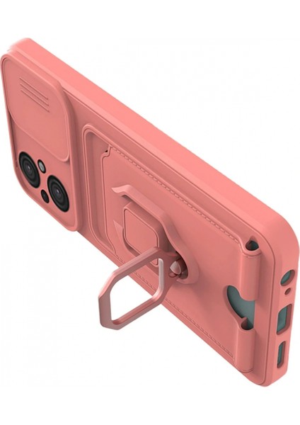 İEG Xiaomi Poco M5 Kılıf Zuma Kartvizitli Yüzüklü Silikon - Pembe modelleri