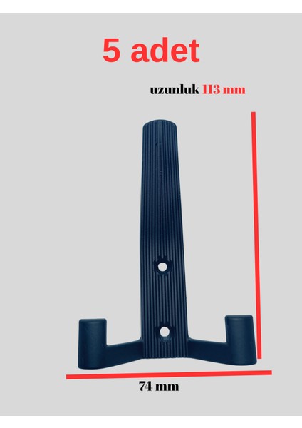 Fotrmanto Vestiyer Siyah Çizgili Elbise Askısı [5 Li ]