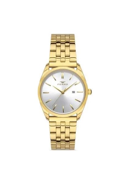 Ferro Altın Renk Çelik Kordonlu Kadın Kol Saati TH-FL21231A-B