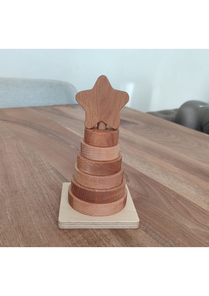 Montessori Ahşap Dizme Oyunu (Doğal Masif Ahşap)