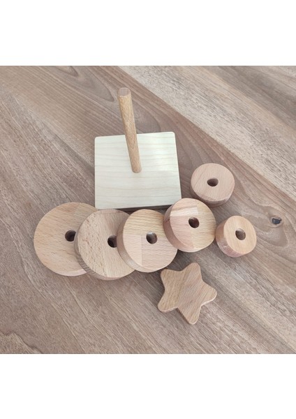 Montessori Ahşap Dizme Oyunu (Doğal Masif Ahşap) modelleri